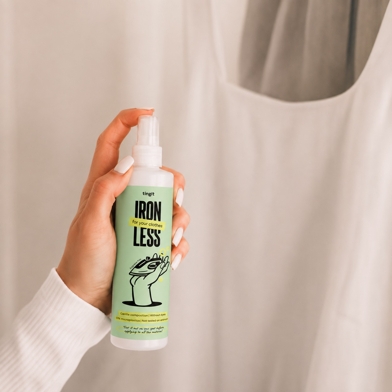Wrinkle release spray 3 steps 1